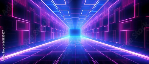 Neon Lights in Cyberspace: Futuristic Technology Background