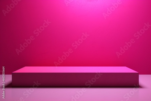  Magenta and Pink Podium: Vibrant Rectangular Elegance in Studio Setting