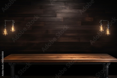 Elegance and Illumination: Wooden Table Display