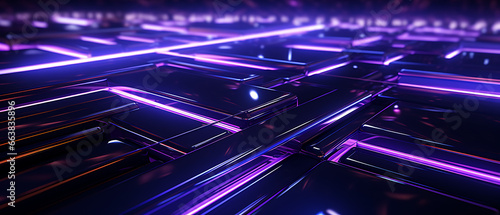 Metallic Abstract with Purple Neon Lights