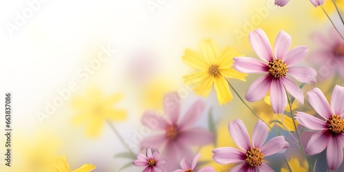 Beautiful cosmos flowers blooming in the garden with sunlight