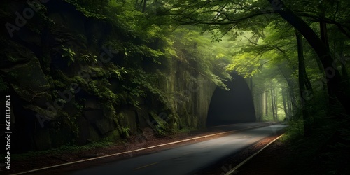 Fotobehang Exploring the Mysteries of the Blue Ridge Parkway Tunnel