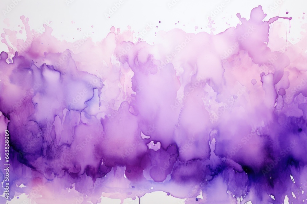 A painting of purple and purple watercolors on a white background.