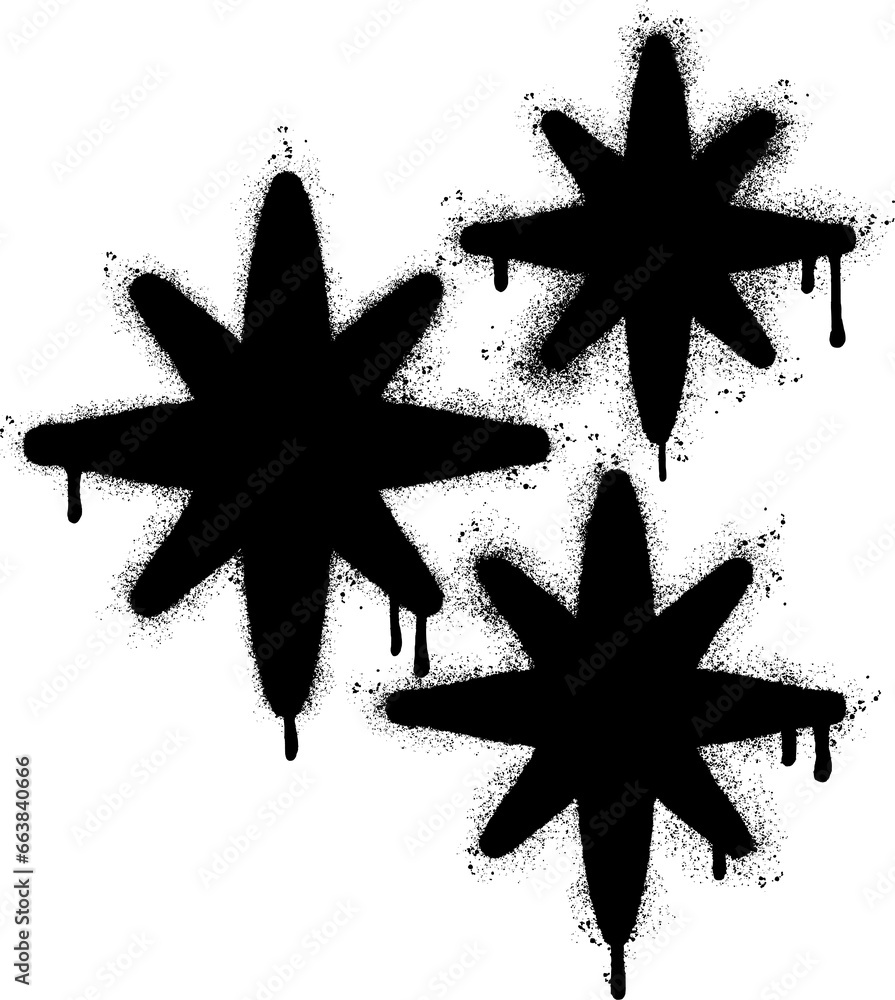 Naklejka premium Spray Painted Graffiti stars sparkle icon icon Sprayed isolated with a white background.
