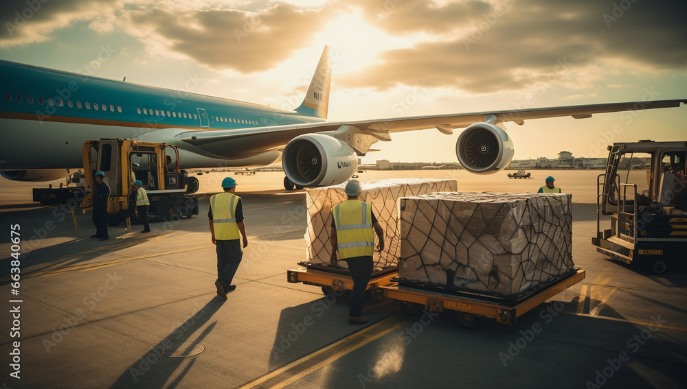 transportation and logistic import and export - obrazy, fototapety, plakaty 