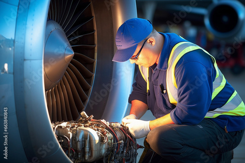 aircraft maintenance by aircraft mechanic