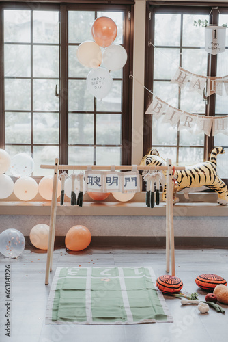 On-site decoration for the child's birthday celebration ceremony