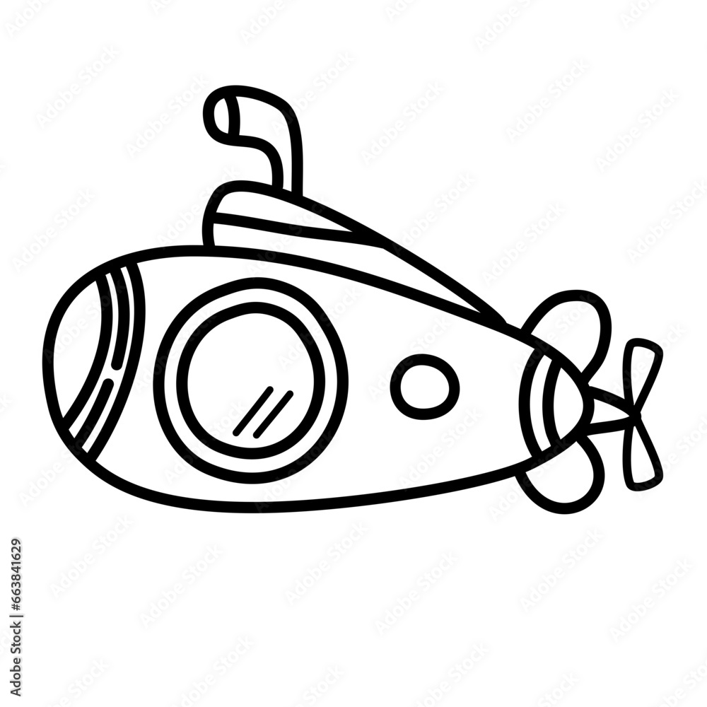 Obraz premium submarine cartoon Icon vector 