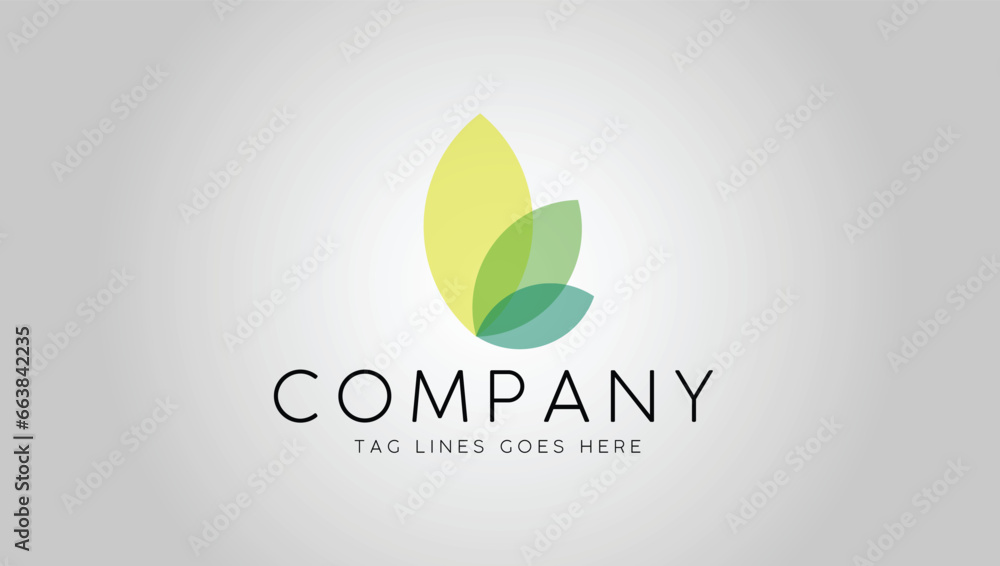 Abstract nature three leaves logo icon vector design illustration ...