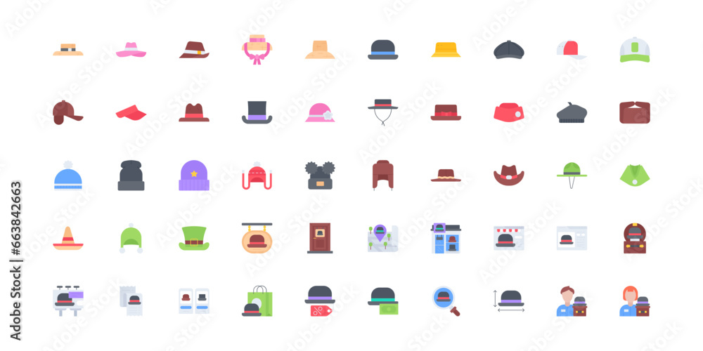 Fototapeta premium hat icon set