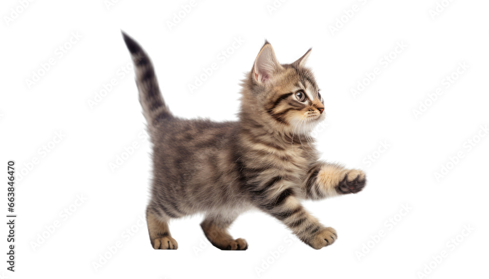 Obraz premium play scottish fold cat isolated on transparent background cutout