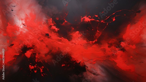 Red and Black Abstract Painting. generative AI