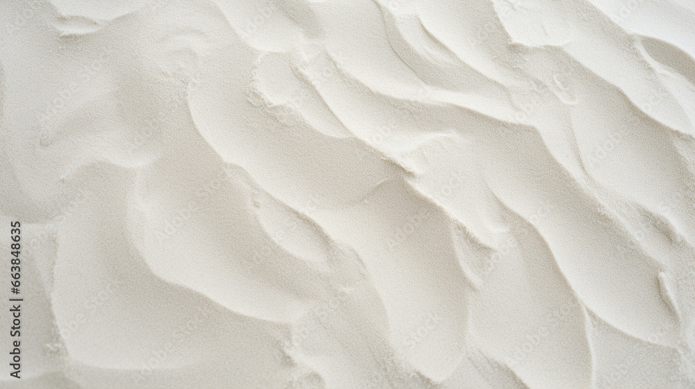Top view of white sand, captured in close-up detail, displaying textured grains. - obrazy, fototapety, plakaty 
