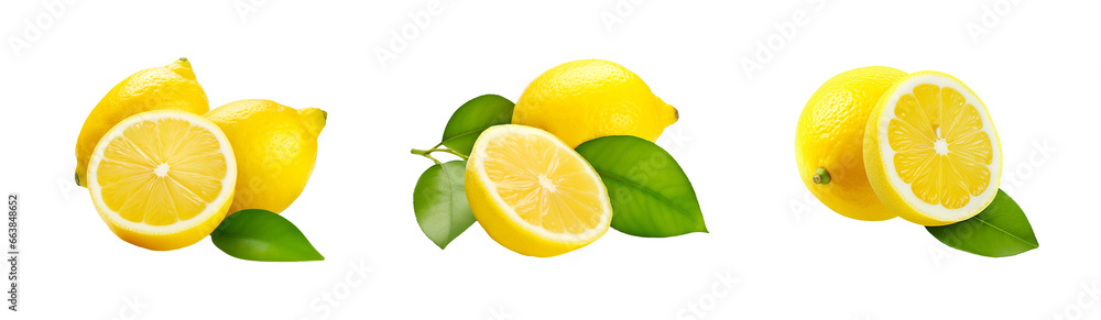 Ripe lemon Isolated cutout on transparent background Ripe lemon Isolated cutout on transparent background