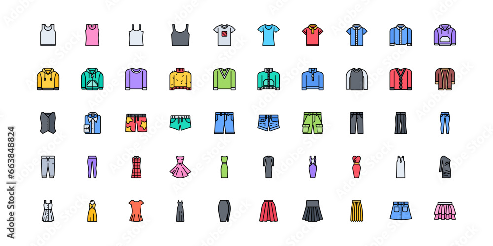clothes icon set clothes icon set