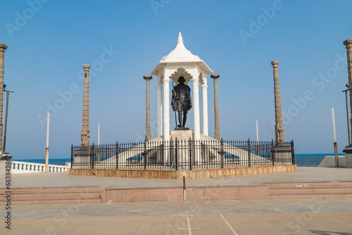 Mahatma gandhi Statue in India in the Union territory of Pondicherry