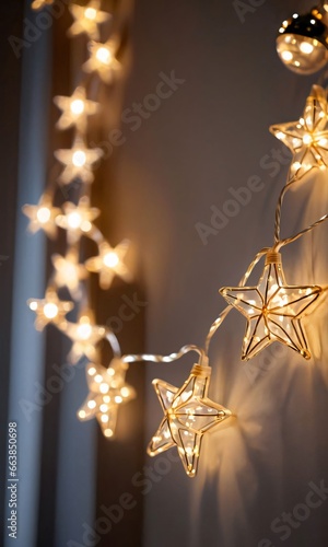 A String Of Stars Hanging From A Wall