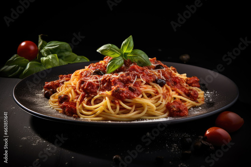 spaghetti bolognese dish, generative ai