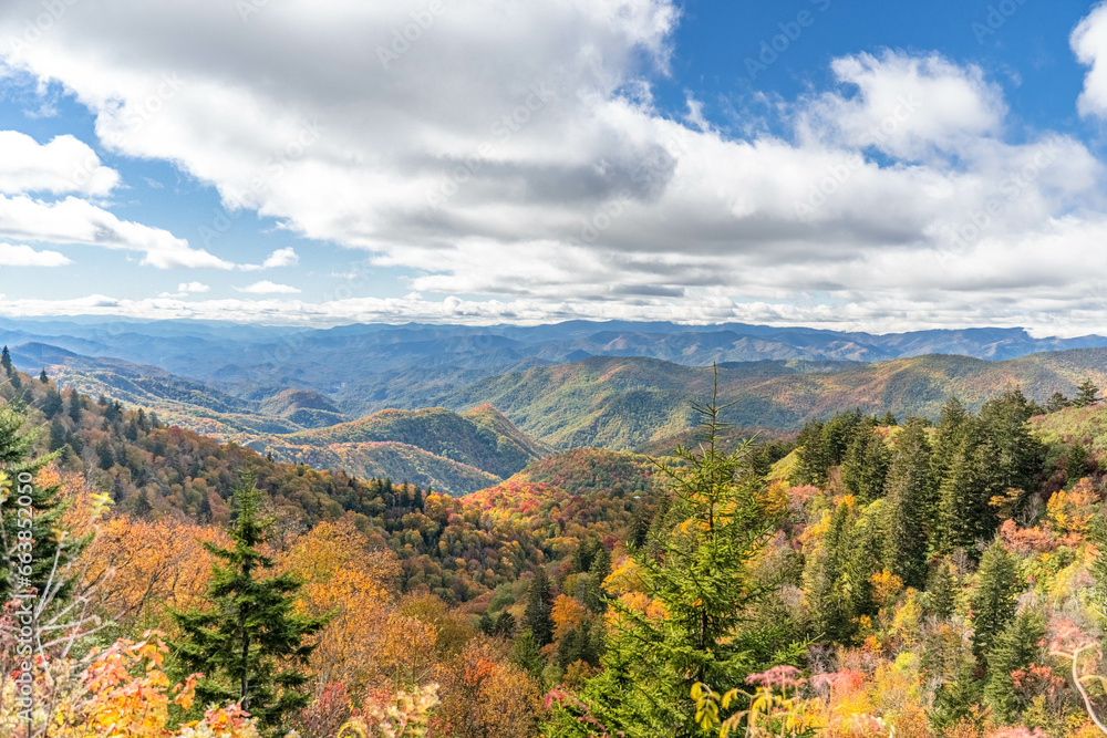 Blue ridge mountains in autumn