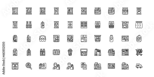 supermarket icon set