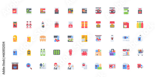 supermarket icon set