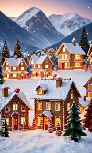 A Scene Of A Christmas Village