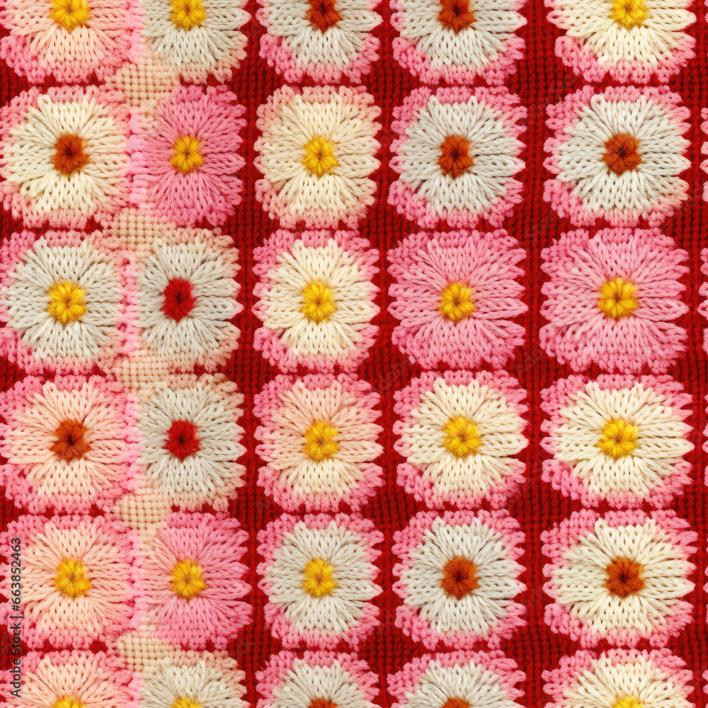 Floral embroidery repeat pattern