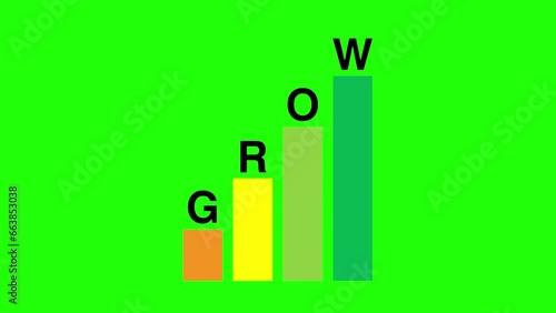 graph rising up arrow and bar stats, Financial data and diagrams increase in profits, growing charts and flowing counters of numbers, Business digital trend. Business analysis financial report.