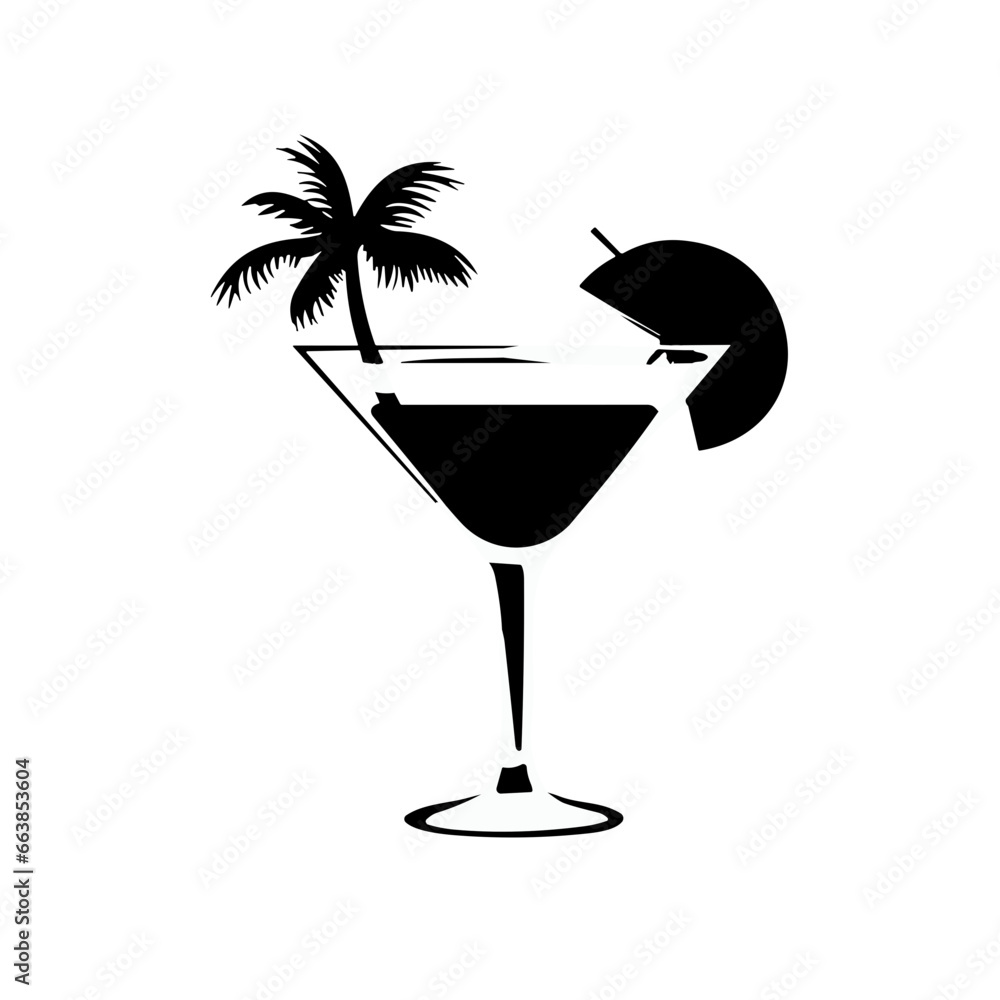 Vetor de cocktail silhouette, cocktail svg, cocktail vector, cocktail ...
