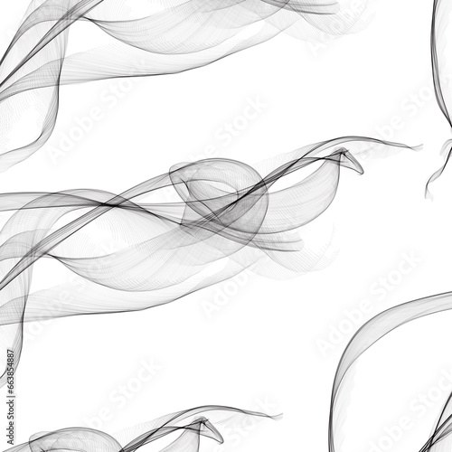 abstract background with black smoke and lines on white background
