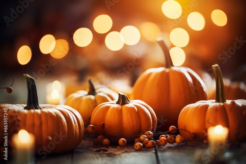 Assortment of pumpkin and autumn leaves autumn harvest concept Happy Thanksgiving pumpkin   