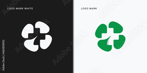 Healthcare Medical Logo With clover Template In Vector Icon Illustration Design.