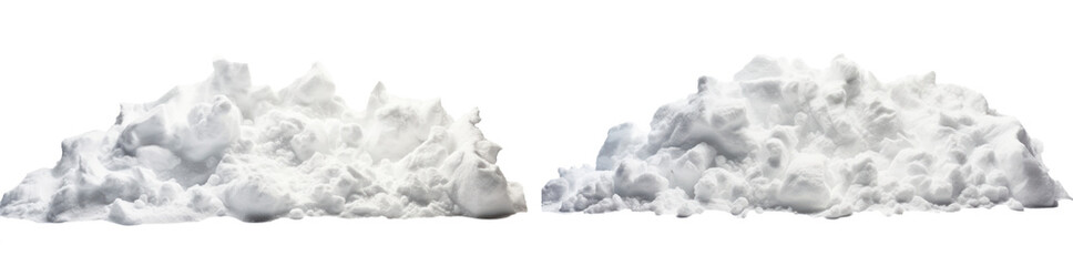 snowdrift png isolated on transparent background, snow-drift snow pile hill heap stack, white winter Christmas celebration concept