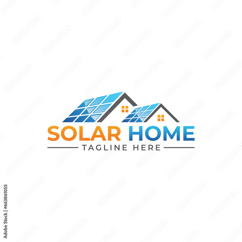 Solar Energy Home Logo Design Vector Template