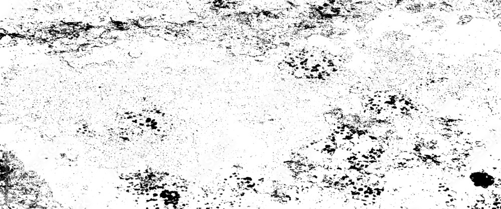Fototapeta premium Overlay Distress grain monochrome design, grunge texture transparent background white and black, background of cracks, scuffs, chips, stains, ink spots, lines, dark design background surface. 
