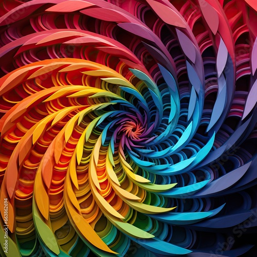 A colorful spiral, reflecting creativity, fun, and mystery, Generative AI