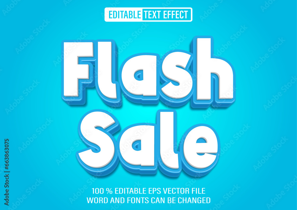 Editable flash sale text effect 3d style template