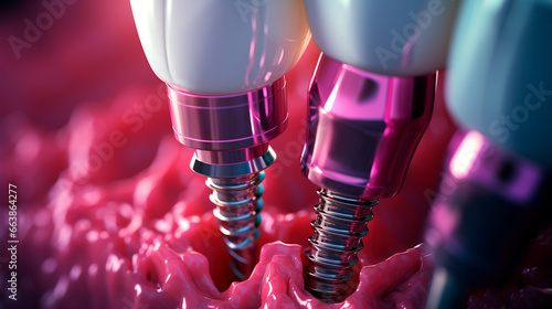 Conceptual Dental Implant Artistry Design Concept. Generative AI.