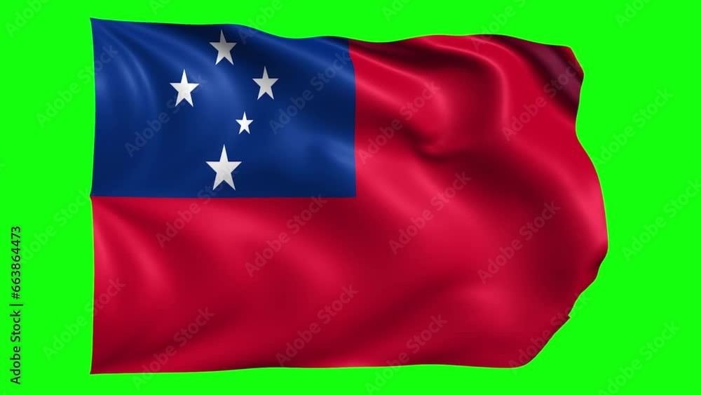 Samoa animated flag on green screen Samoa animated flag on green screen