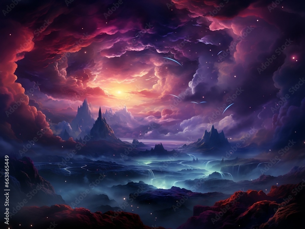 Beautiful space and nebula wallpaper generative ai Beautiful space and nebula wallpaper generative ai