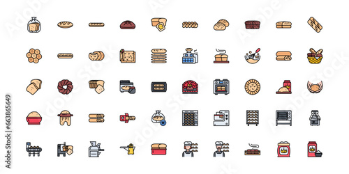 bakery icon set