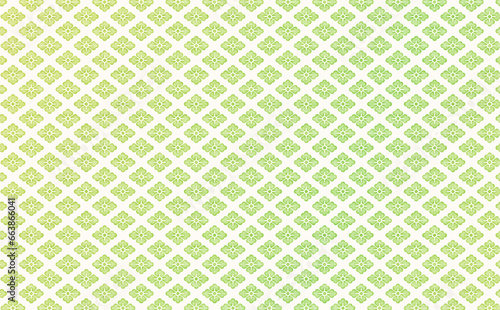 グリーンの手書き風花菱パターン