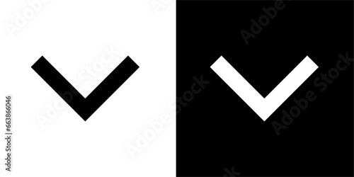 chevron-bottom icon. Black icon. Black line icon. Business icon.