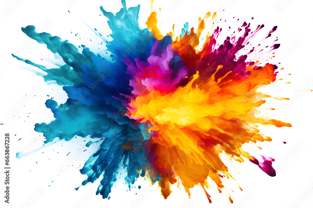 Colorful powder explosion isolated on white background Colorful powder explosion isolated on white background