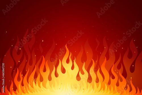 flame background, Fire flames, bright fireball, heat wildfire and red hot bonfire, campfire, red fiery flames,