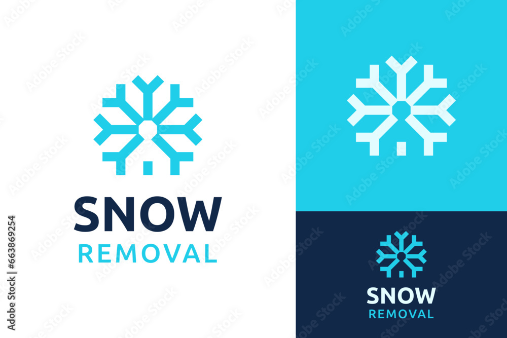 Home House with Snow Remove Winter Ice Blue Flake Frozen Logo Design Branding Template Home House with Snow Remove Winter Ice Blue Flake Frozen Logo Design Branding Template