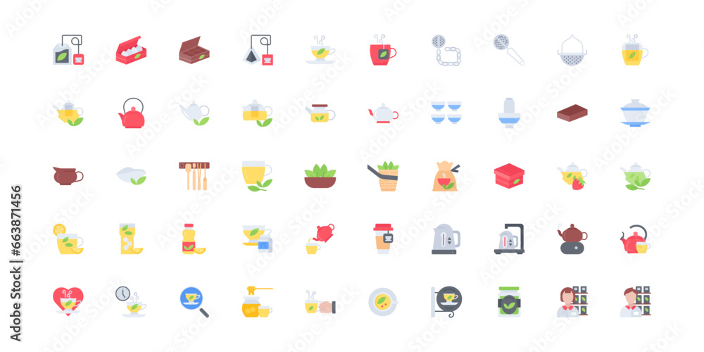 tea icon set tea icon set