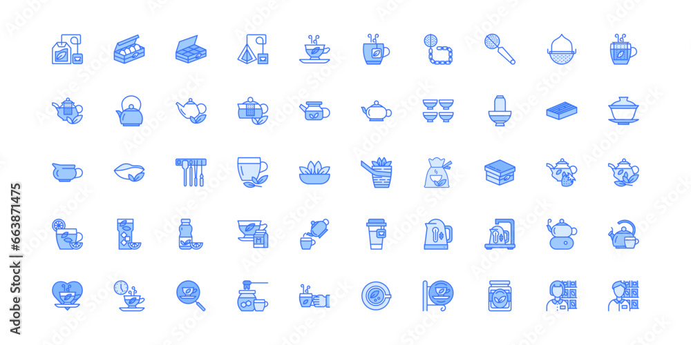 tea icon set tea icon set