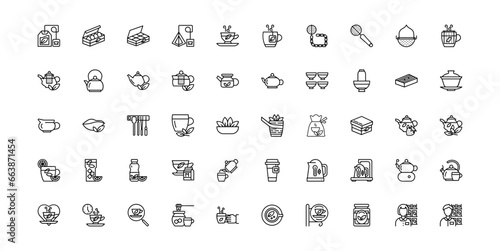 tea icon set