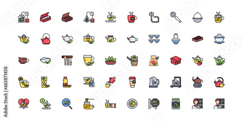 tea icon set